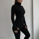 Костюм Model F08 чорний трійка для фітнесу - L Костюм Model F08 чорний трійка для фітнесу - L