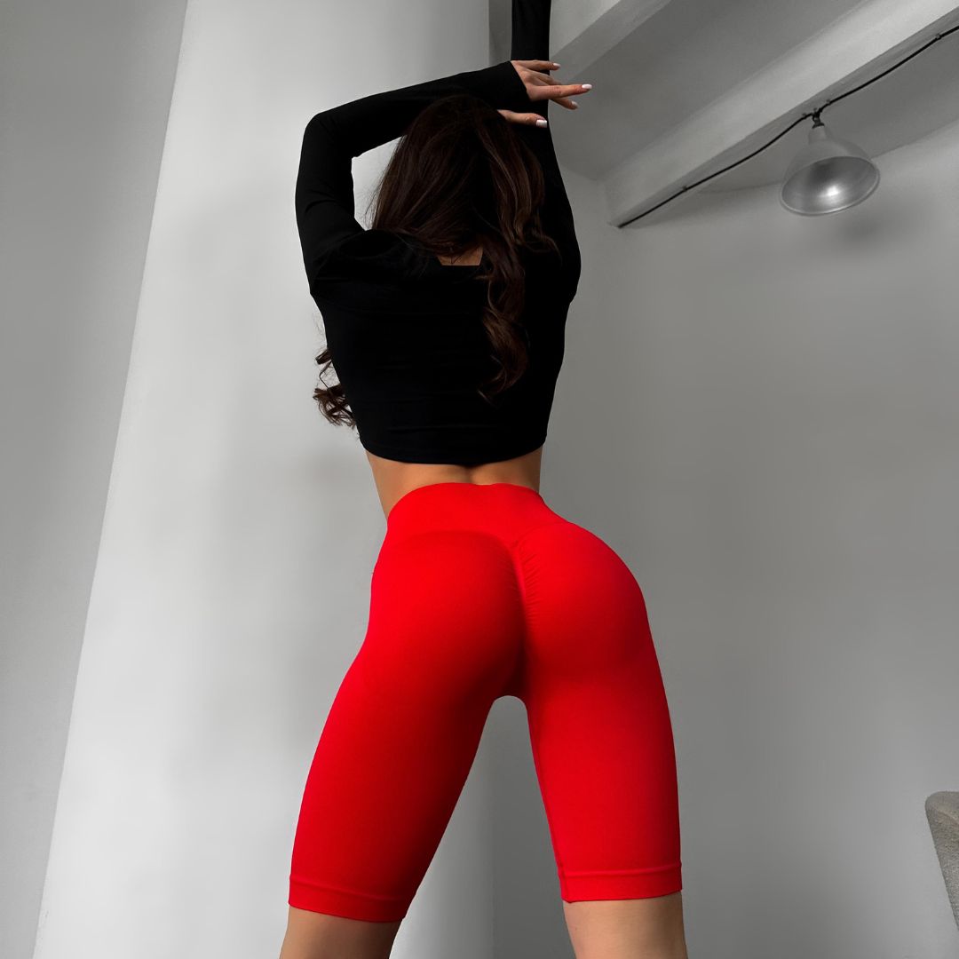 Велосипедки Model XS08 красные пушап для фитнеса - S
