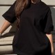 Футболка оверсайз TW01 черная женская - XXXL Футболка оверсайз TW01 черная женская - XXXL