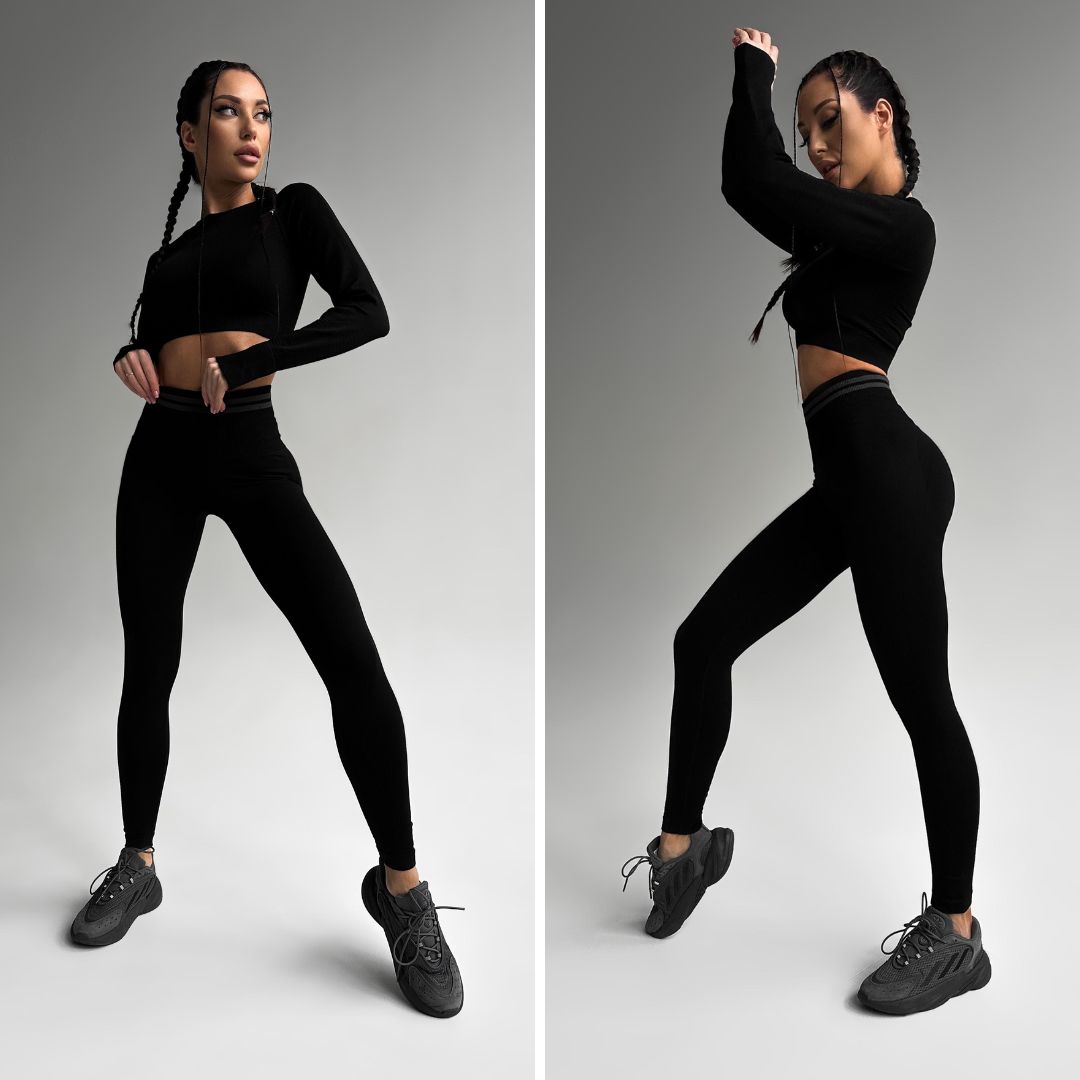Костюм Model XD01 черный для фитнеса - M