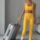 Костюм для фитнеса GX10LT леггинсы и топ желтый - L
