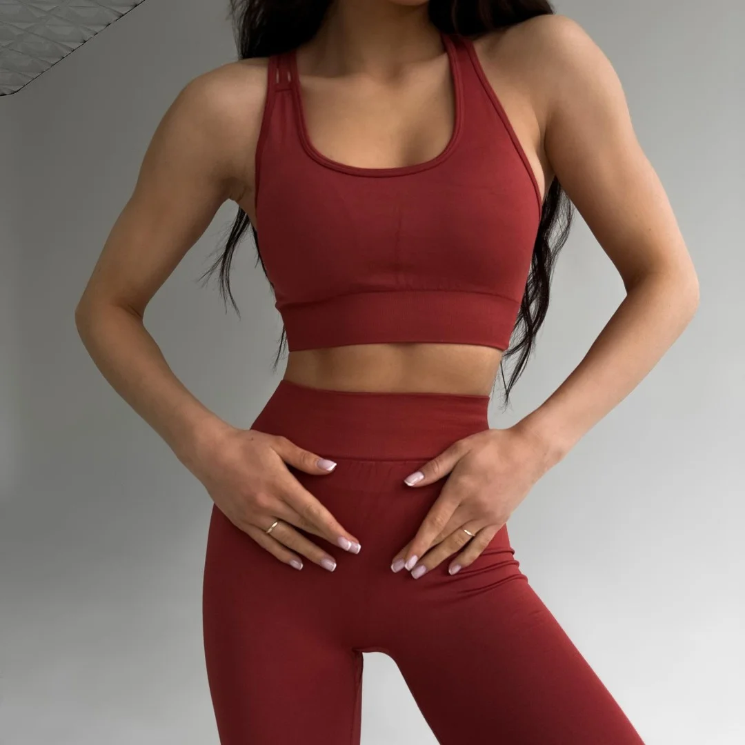 Костюм Model SG04 цвет красный кирпич для фитнеса