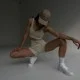 Костюм Model GA02 слоновая кость рубчик для фитнеса