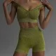 Костюм Model GA03 зеленый рубчик для фитнеса
