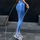 Леггинсы пушап Model SA05 голубой градиент для фитнеса - L