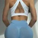 Велосипедки Model XS04 голубые пушап для фитнеса - S