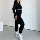 Костюм меланж SW01 черный леггинсы и рашгард - S