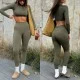 Костюм меланж SW02 хакки леггинсы и рашгард - M