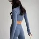 Костюм меланж SW05 синий леггинсы и рашгард