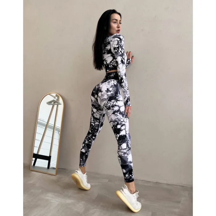 Костюм Model XX01 чорно-білий для фітнесу - M